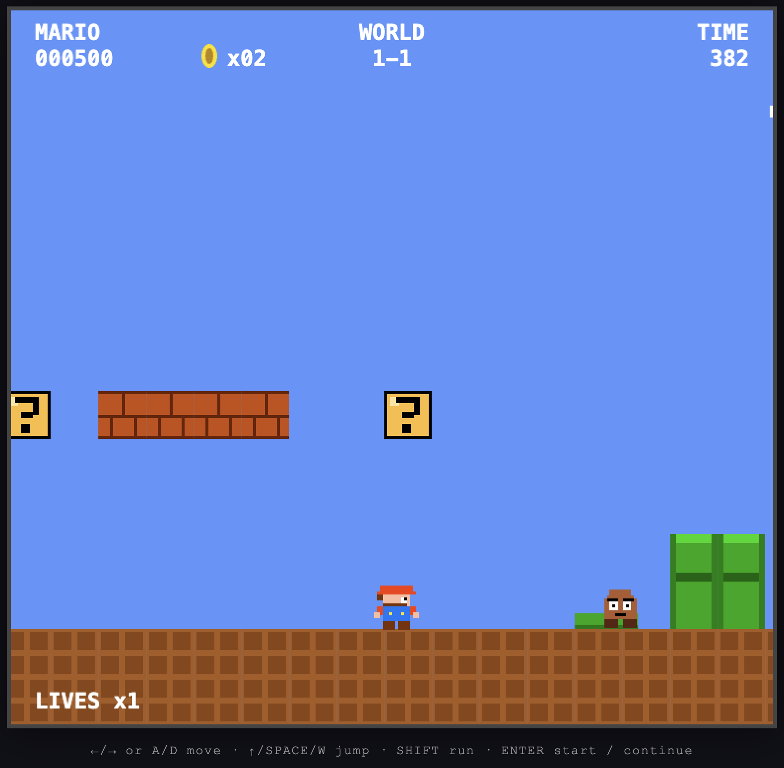 The Mario Bros game by Sonnet 5 High effort. Mario faces a goomba, with graphics simplified compared to Opus 5